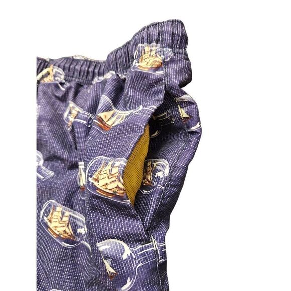 Tommy Bahama Swim Trunks Ship in bottle design Men XL Lined Pockets drawstring - Picture 8 of 9